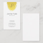 Trendy stijlvolle monogrammed Sleek Plain Gold loo Visitekaartje (Voorkant / Achterkant)