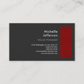 Trendy stijlvolle rood grijs moderne minimalist visitekaartje (Voorkant)