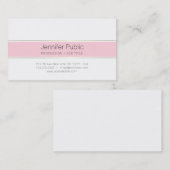 Trendy Stijlvolle Roze Gouden Strepen Chique Plain Visitekaartje (Voorkant / Achterkant)