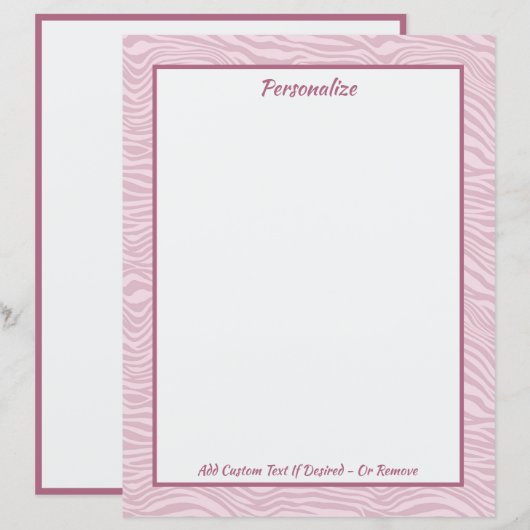 Trendy stijlvolle roze Zebra Waves gepersonaliseer (Voorkant / Achterkant)