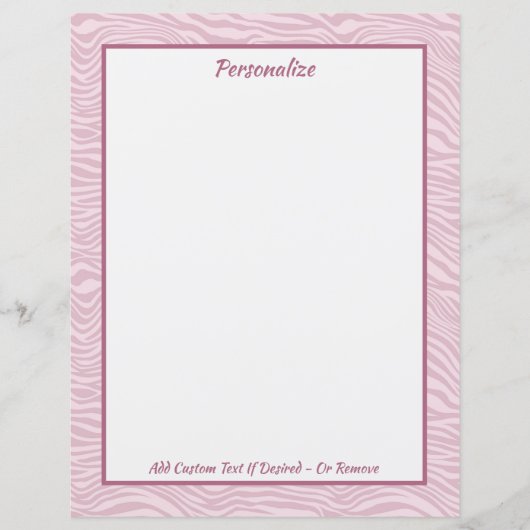 Trendy stijlvolle roze Zebra Waves gepersonaliseer (Voorkant)