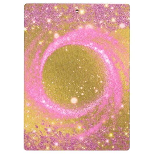 Trendy Stijlvolle Sparkly Pink en Gold Glitter Fol Klembord (Achterkant)