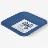 Trendy stijlvolle strik blauwe afstudeerfeestje papieren bordje (Gebogen)