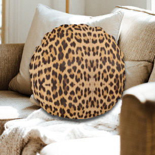 trendy stijlvolle wilde safari mode luipaardprint rond kussen