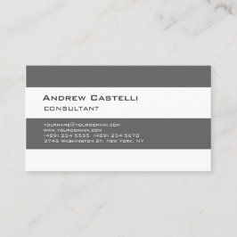 Trendy Stijlvolle Wit Grijs Gestreepte Professiona Visitekaartje