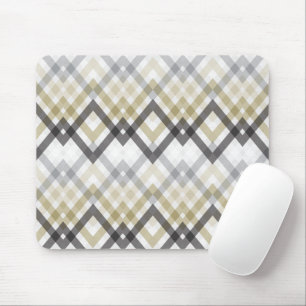 Trendy Stijlvolle Zig Zag Chevron Ruiten Zwart Gou Muismat
