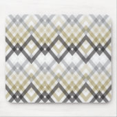 Trendy Stijlvolle Zig Zag Chevron Ruiten Zwart Gou Muismat (Voorkant)