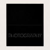 Trendy stijlvolle zwart-wit fotograaf visitekaartje (Buitenkant ongevouwen)