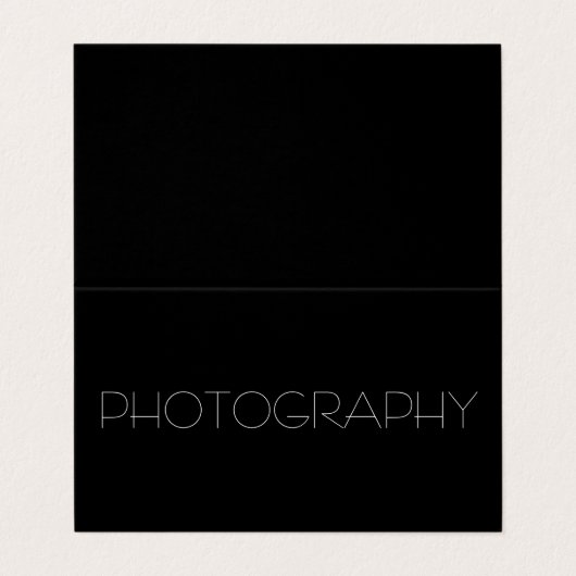 Trendy stijlvolle zwart-wit fotograaf visitekaartje (Buitenkant ongevouwen)