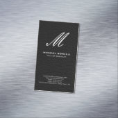 Trendy stijlvolle zwart-wit kalligrafie monogram magnetisch visitekaartje (Voorbeeld)