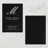 Trendy stijlvolle zwart-wit kalligrafie monogram visitekaartje (Voorkant / Achterkant)