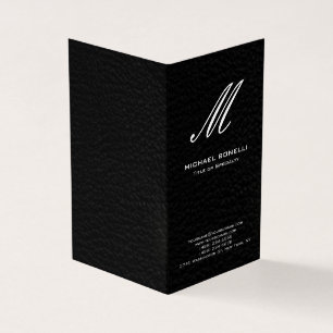 Trendy stijlvolle zwart-wit kalligrafie monogram visitekaartje