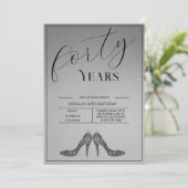 Trendy Stiletto's Modern 40th Birthday Kaart (Staand voorkant)