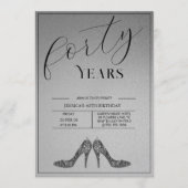 Trendy Stiletto's Modern 40th Birthday Kaart (Voorkant)