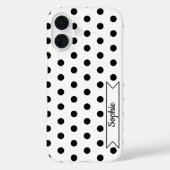 Trendy Stippen Chic Aangepaste Naam Zwart en Wit Case-Mate iPhone Case (Achterkant)