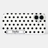 Trendy Stippen Chic Aangepaste Naam Zwart en Wit Case-Mate iPhone Case (Achterkant (horizontaal))