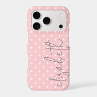 Trendy stippen roze schrift grijze naam