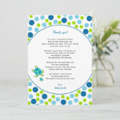 Trendy Stippen Zee Turtle baby dank je wel, noot + Bedankkaart (Staand voorkant)