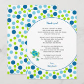 Trendy Stippen Zee Turtle baby dank je wel, noot + Bedankkaart (Voorkant / Achterkant)