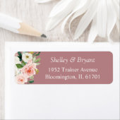 Trendy Stof Roze Blozend Roze Waterverf Bloem Etiket (Insitu)