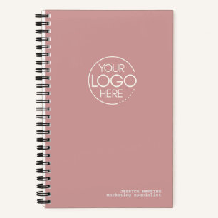 Trendy Stof Roze Modern Logo Notitieboek