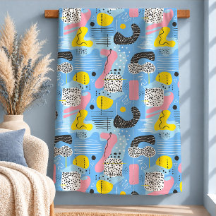 Trendy Stofblauwe Geometrische Fleece Deken Design