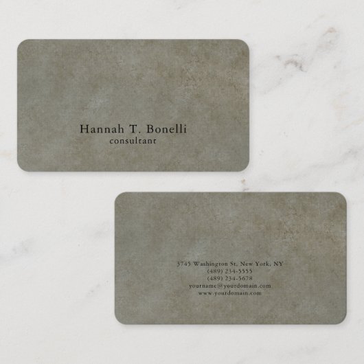 Trendy Stone Grey Plain Creatief Modern Visitekaartje (Voorkant / Achterkant)