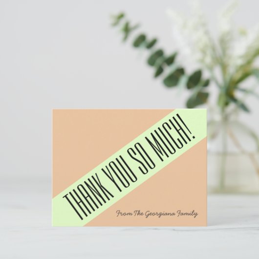 Trendy, strak "Heel erg bedankt!" Briefkaart (Staand voorkant)