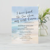 Trendy Strand Waterverf Oceaan Christelijke bruilo Kaart (Staand voorkant)