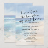 Trendy Strand Waterverf Oceaan Christelijke bruilo Kaart (Voorkant / Achterkant)