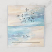 Trendy Strand Waterverf Oceaan Christelijke bruilo Plaatskaartje (Buitenkant ongevouwen)