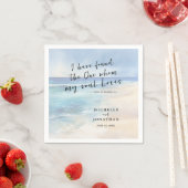 Trendy Strand Waterverf Oceaan Christelijke bruilo Servet (Insitu)