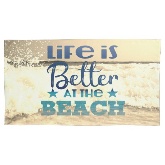 Trendy strandthema kussensloop (Voorkant-Links)