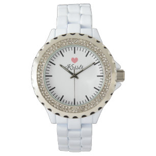 Trendy strass wit emaille dameshorloge horloge