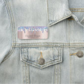 Trendy, streep holografische druppels, Roos goud Naamplaatje (In situ)