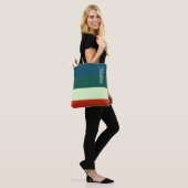 Trendy streepjespatroon gepersonaliseerd tote bag (Op model)