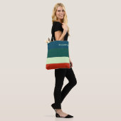 Trendy streepjespatroon gepersonaliseerd tote bag (Op model)
