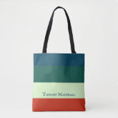 Trendy streepjespatroon gepersonaliseerd tote bag (Voorkant)