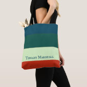 Trendy streepjespatroon gepersonaliseerd tote bag (Dichtbij)