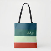 Trendy streepjespatroon gepersonaliseerd tote bag (Voorkant)