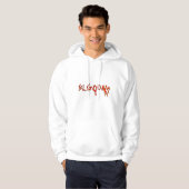 Trendy streetwear stijl witte pullover hoodie (Voorkant volledig)