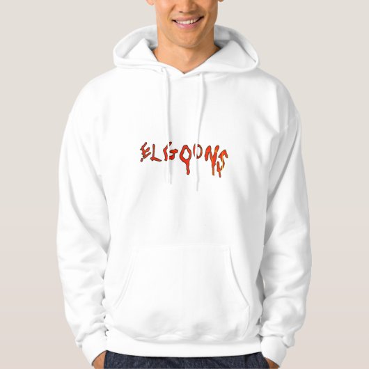 Trendy streetwear stijl witte pullover hoodie (Voorkant)