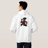 Trendy streetwear stijl witte pullover hoodie (Achterkant volledig)