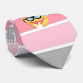 Trendy Strepen  ,Emoji Gezicht Stropdas (Opgerold)