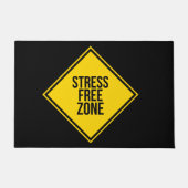 Trendy Stress Free Zone Quote Yellow Black Deurmat (Voorkant)