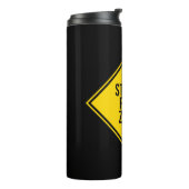 Trendy Stress Free Zone Quote Yellow Black Thermosbeker (Gedraaid links)