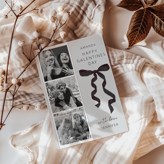 Trendy Strik 3 Foto Galentines Dag Kaart