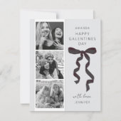 Trendy Strik 3 Foto Galentines Dag Kaart (Voorkant)