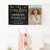 Trendy String Lights Photo Graduation Party Banner (Insitu)