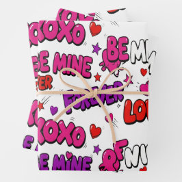 Trendy stripboekgraffiti "Wees van mij" typografie Inpakpapier Vel